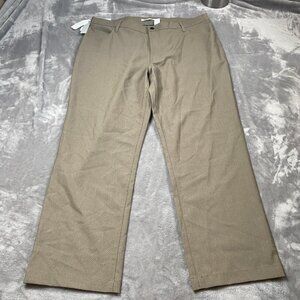 Perry Ellis Portfolio Dress Pant Men's 40 X 30 Brown Polyester Stretch Slim Fit
